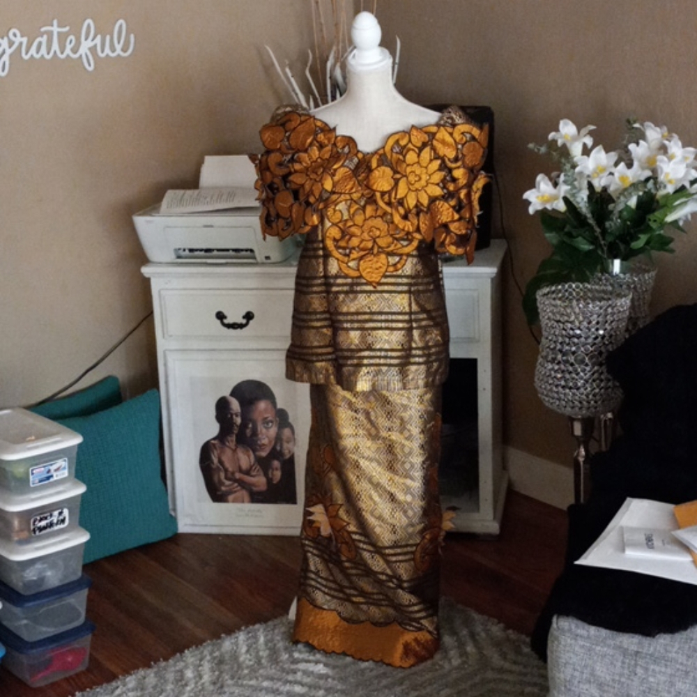 2 pc shore line wrap dress